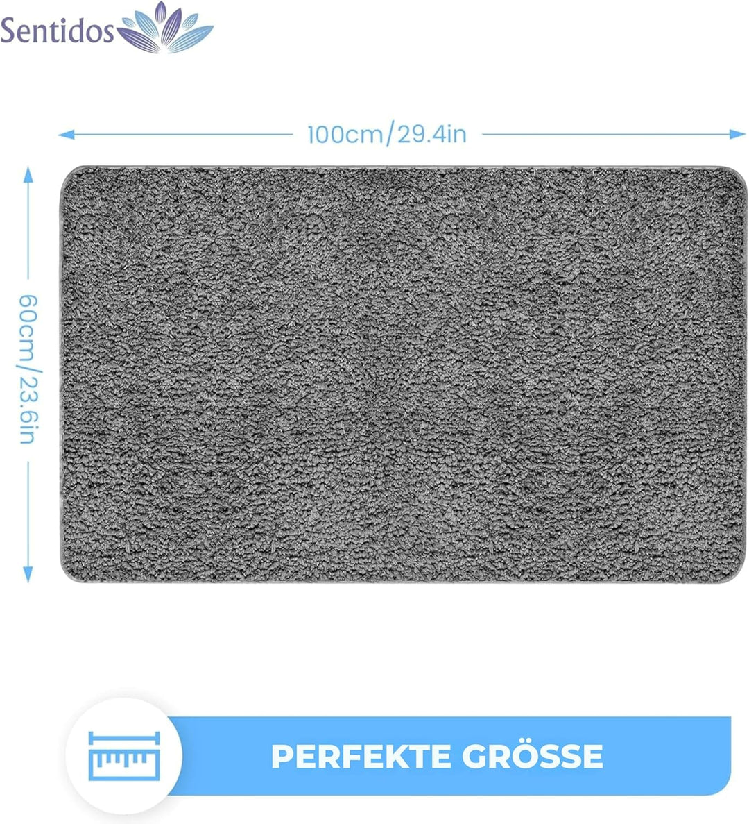 Sentidos Badematte Badteppich rutschfeste,weicher Badezimmerteppich Wasserabsorbierend maschinenwasc