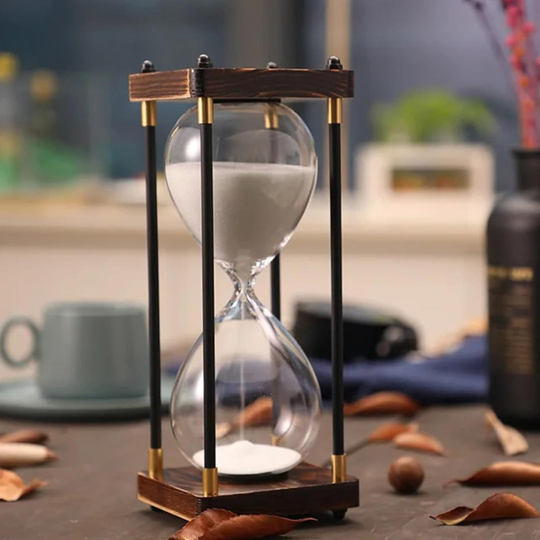 Grosse Sanduhr 60 Minuten, Sanduhr aus Holz, Regenbogen Glas Deko Sanduhren, Geschenk Sanduhr, für H