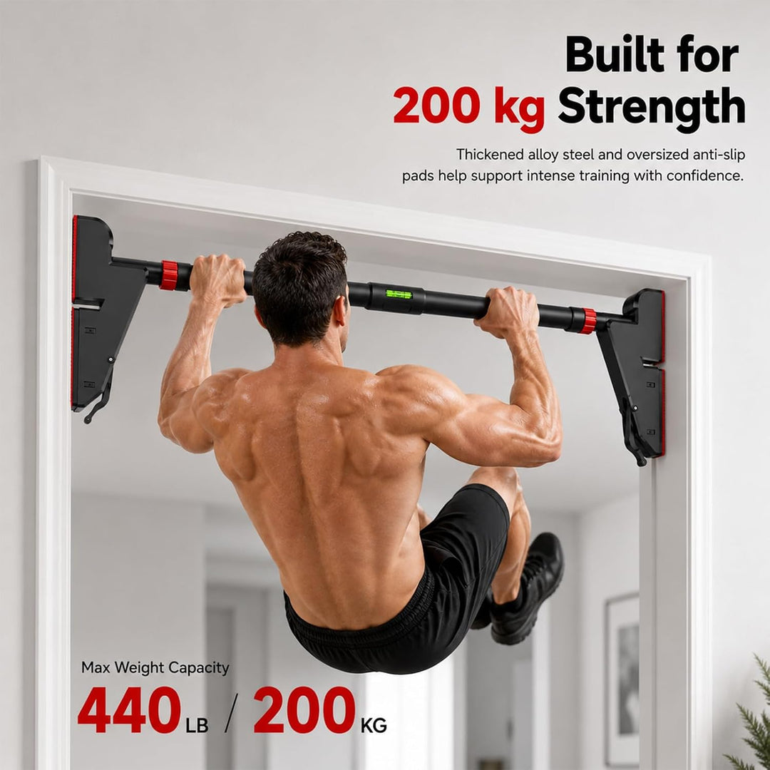 Klimmzugstange Türrahmen Ohne Schrauben, Verstellbare Pull Up Bar 30''-37'' für Tür & Wand, Tragkraf