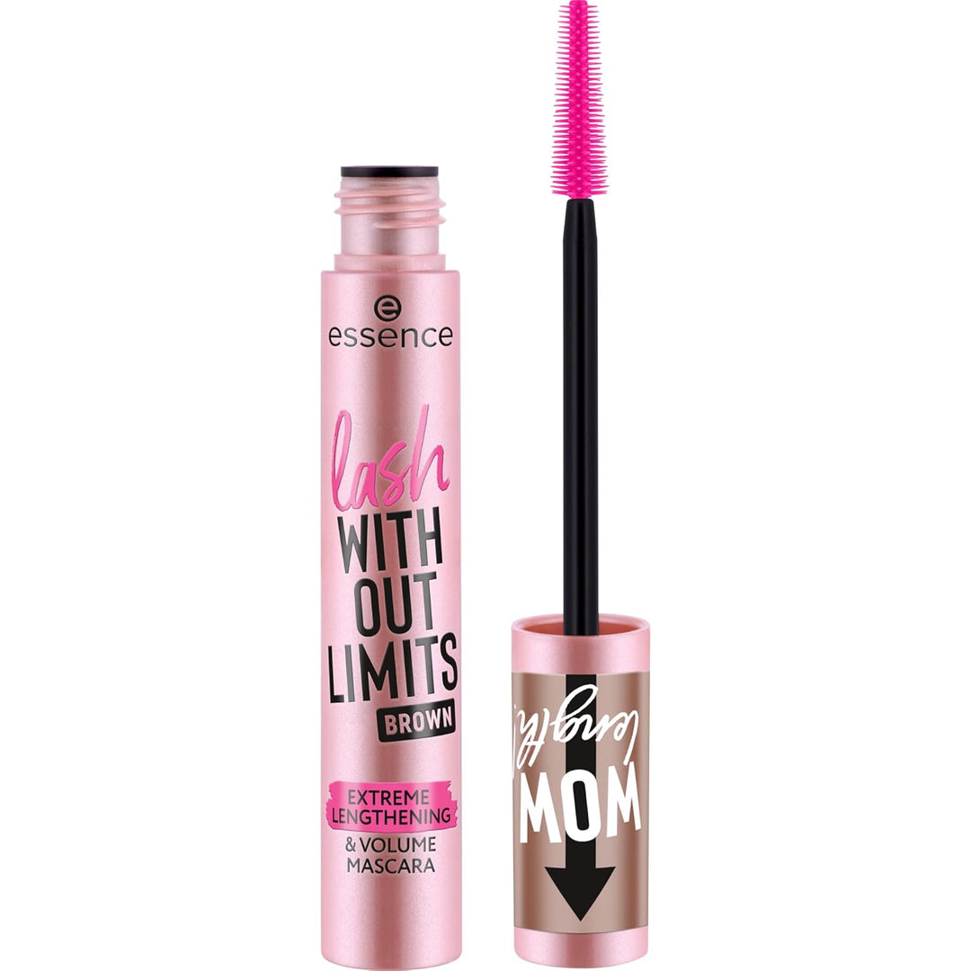 essence lash WITHOUT LIMITS BROWN EXTREME LENGTHENING & VOLUME MASCARA, Nr. 02, Braun, langanhaltend