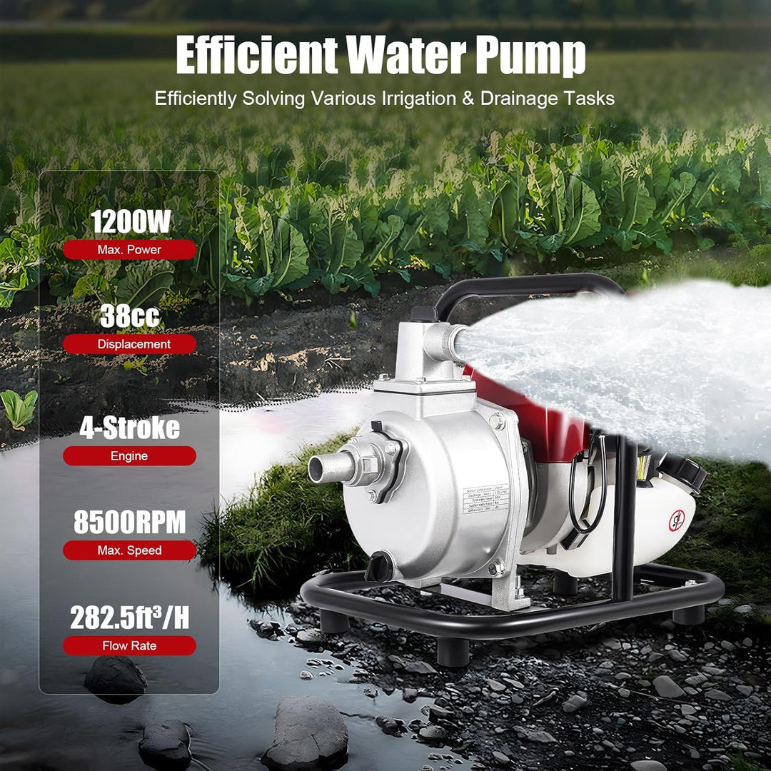 4 Takt Gasbetriebene Wasserpumpe Benzin Wasserpumpe Wasserpumpenpumpe mit Viertakt Benzinmotor Einzy