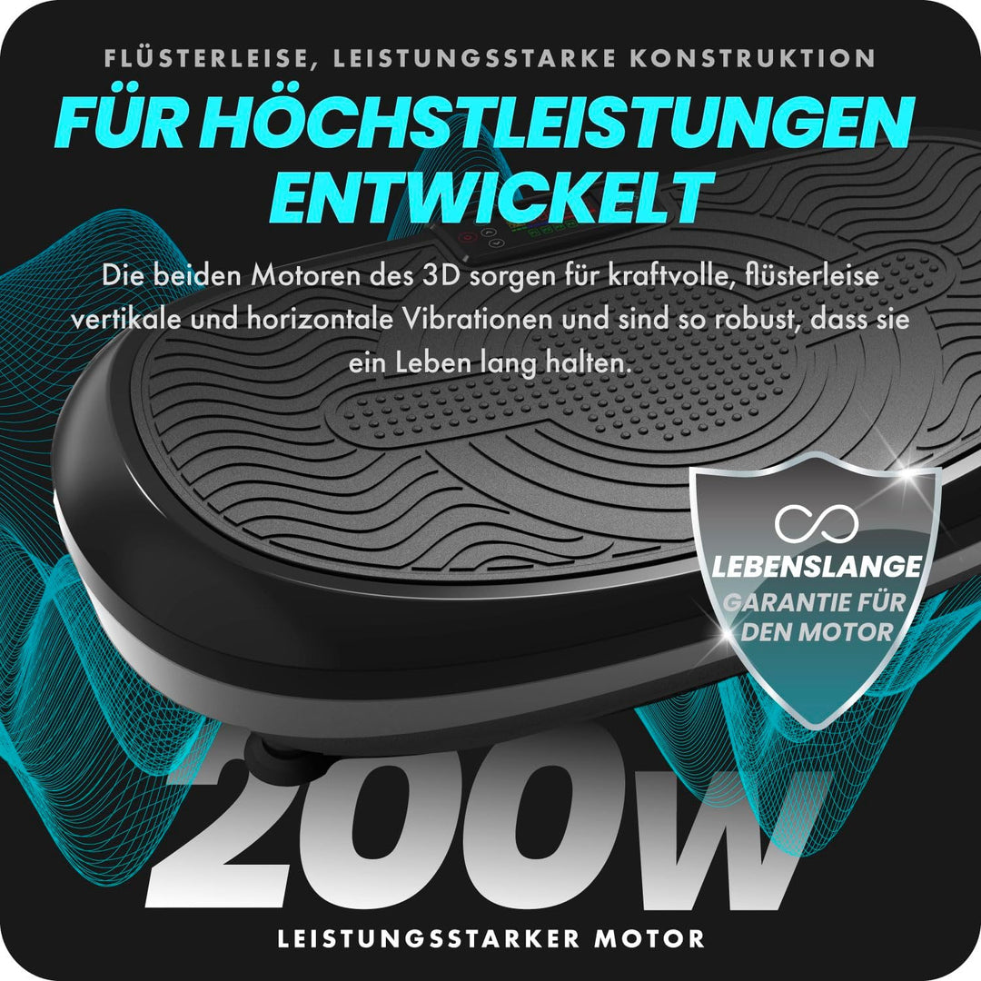 Bluefin Fitness 3D-Vibrationsplatte | Trainingsgerät für Ganzkörpertraining | Doppelmotor-Power-Plat
