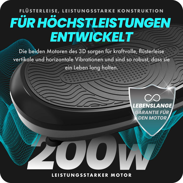 Bluefin Fitness 3D-Vibrationsplatte | Trainingsgerät für Ganzkörpertraining | Doppelmotor-Power-Plat