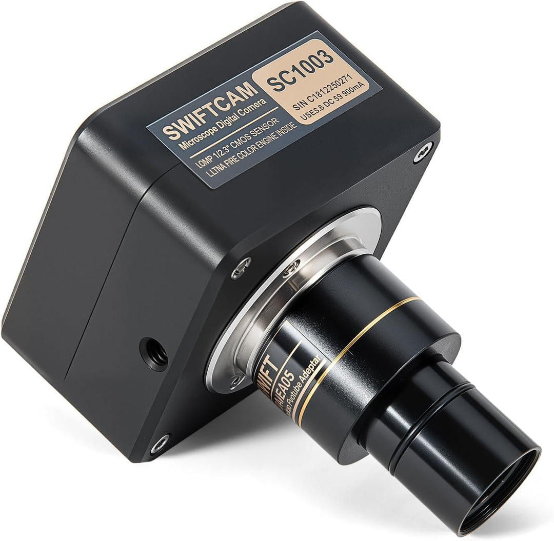 Swiftcam 10 Megapixel Kamera für Mikroskope, mit Reduzierobjektiv, Kalibrierungskit, Eyetube-Adapter