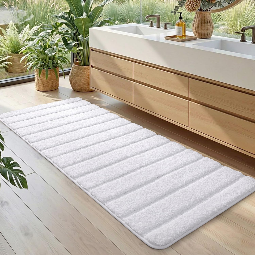 DEXI Badematte rutschfest 60 x 150 cm, Weich Badezimmerteppich Saugfähige Badteppich Waschbar Badvor