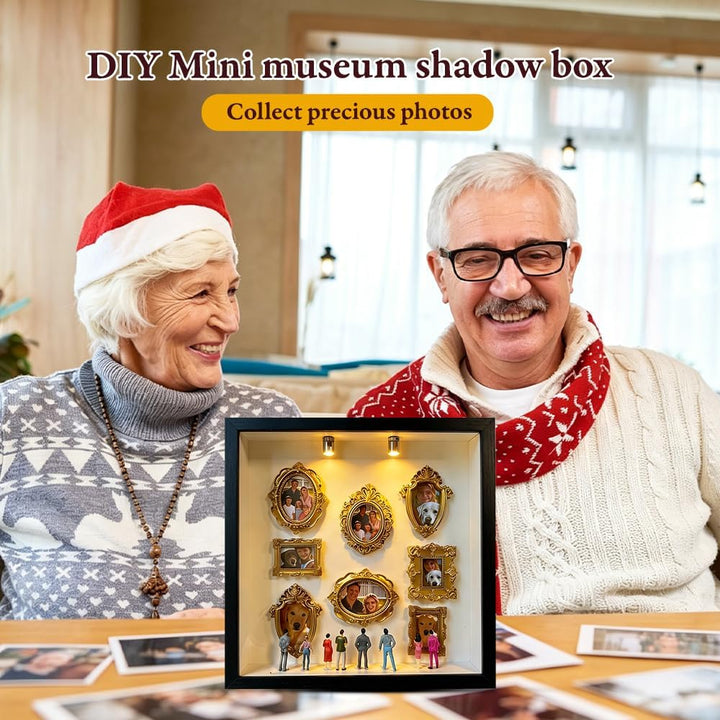 DIY Mini Museum Silhouette Box, Mini Figuren Menschen Museum mit lichtern, Kreatives Erinnerungsdisp