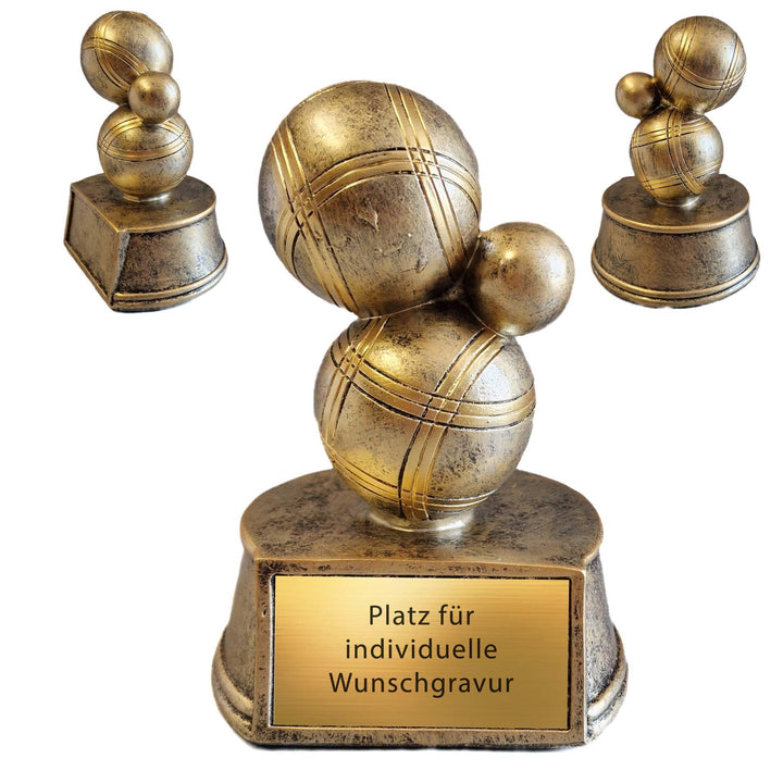· 3D Bowl Pokal · Bosseln · Boccia · Boule · Boulekugeln & Zielkugeln in 3D · schwere Resinfigur Pét