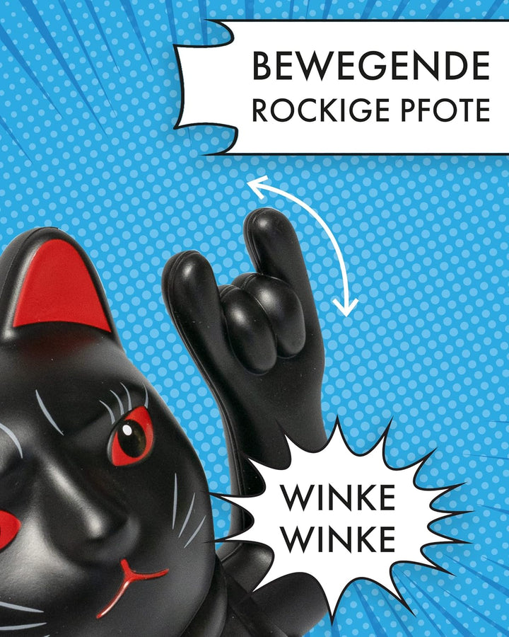 ANGRY CAT - Winkekatze Lucky CAT - rockige, winkende - Rock- japanische Winkkatze rockt - Dekoartike