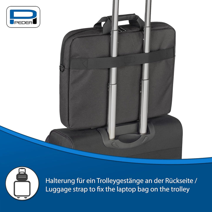 PEDEA Laptoptasche Lifestyle Schwarz 17,3 Zoll mit Maus, Schwarz 17,3 Zoll mit Maus