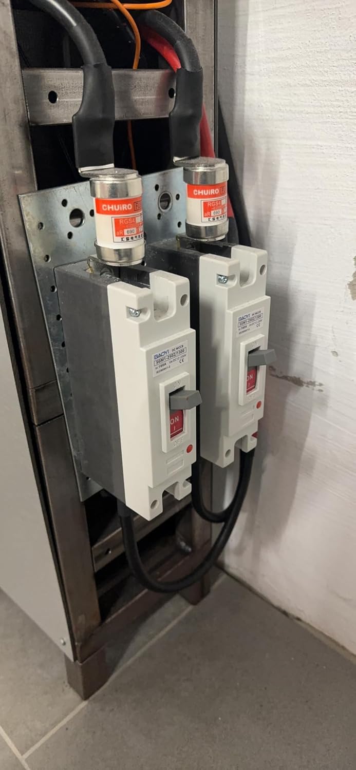 DEWIN Leistungsschalter, 1P DC Leistungsschalter Geformtes Gehäuse MCCB Solarbatterieschalter 250V 1