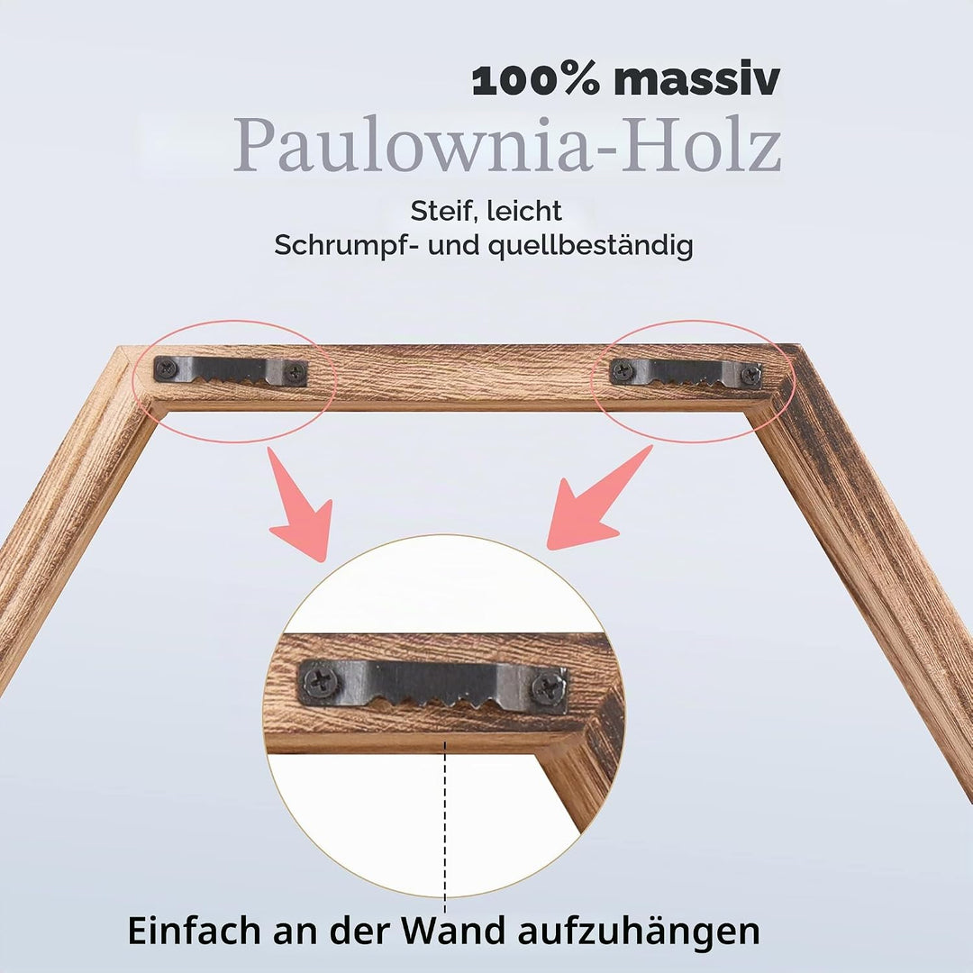 WONFUlity Hexagon schwebende Regale, 5er-Set, Wandmontage, Holz, Bauernhaus-Aufbewahrung, Waben-Wand