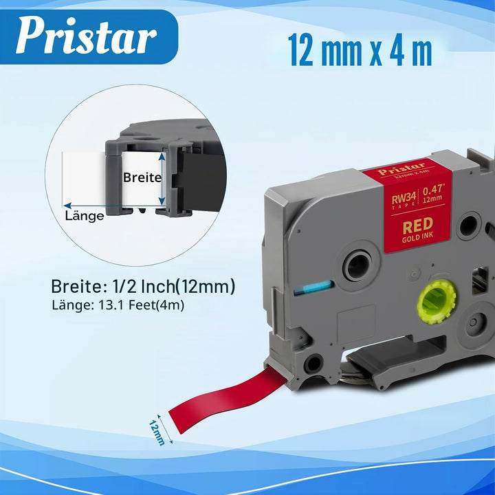 5x Pristar kompatibel Textil-Schriftband für Brother P-touch TZe-R531 TZe-RE31 TZe-RE34 TZe-RN34 TZe