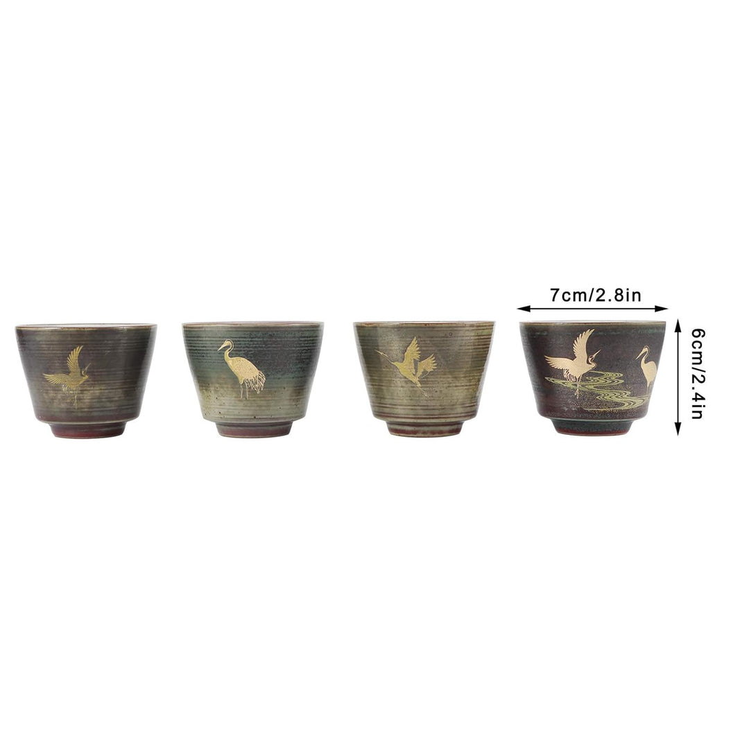 4pcs Keramik Tee Set, Retro Kiln Gebackene Tee Tasse, Kaffeetasse, Japanische Design Keramik Kung Fu