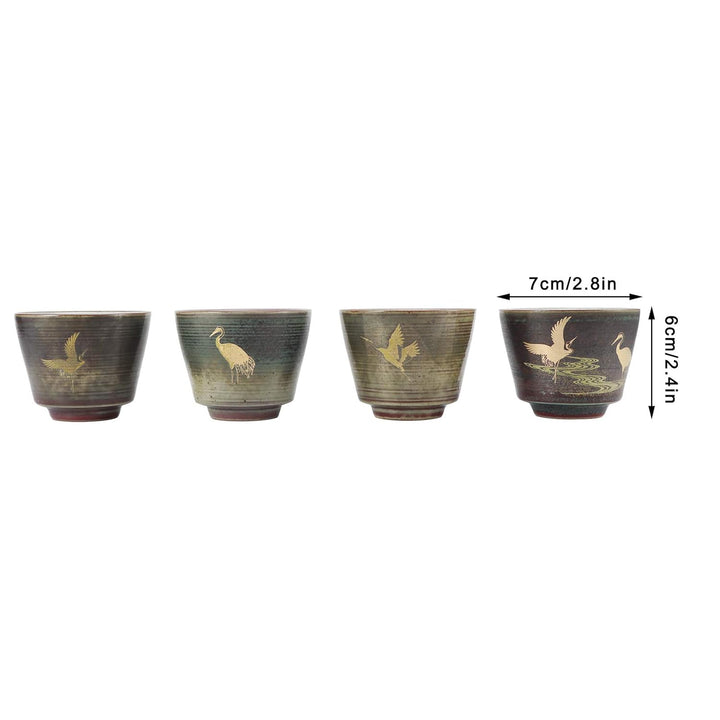 4pcs Keramik Tee Set, Retro Kiln Gebackene Tee Tasse, Kaffeetasse, Japanische Design Keramik Kung Fu