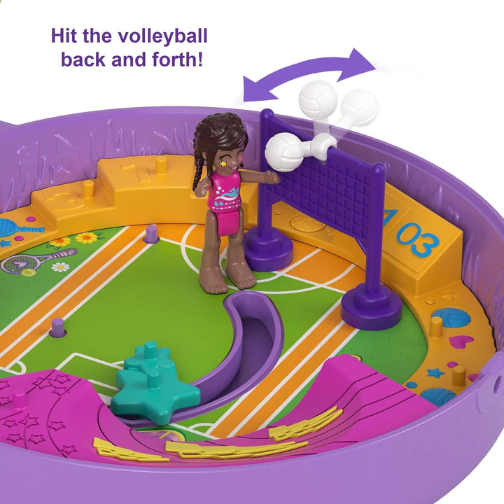 Polly Pocket HCG14 - Fussballmannschaft, Sportthema mit Micro Bella & Freundespuppen, 5 Überraschung