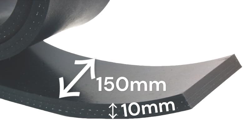 Gummistreifen mit Gewebeeinlage Vollgummi Hartgummi 150mm breit 10mm dick 1-10m lang (2000x150x10mm)