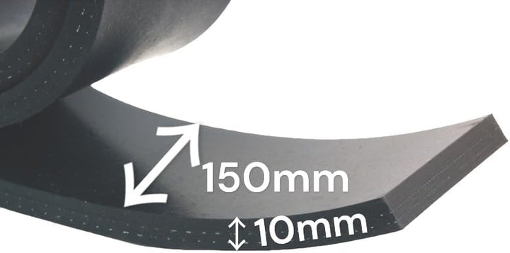 Gummistreifen mit Gewebeeinlage Vollgummi Hartgummi 150mm breit 10mm dick 1-10m lang (2000x150x10mm)