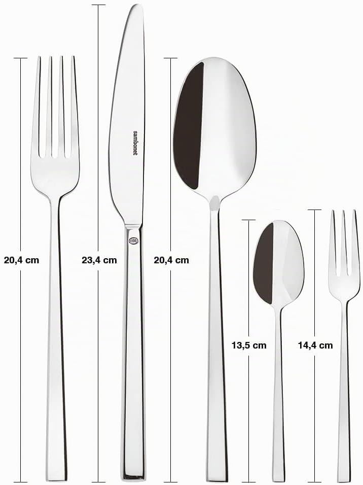 Sambonet Rock 52562-G6 - Edelstahlgeschirrset 18/10, für 12 Personen, 30-teilig: 6 Gabeln, 6 Löffel,