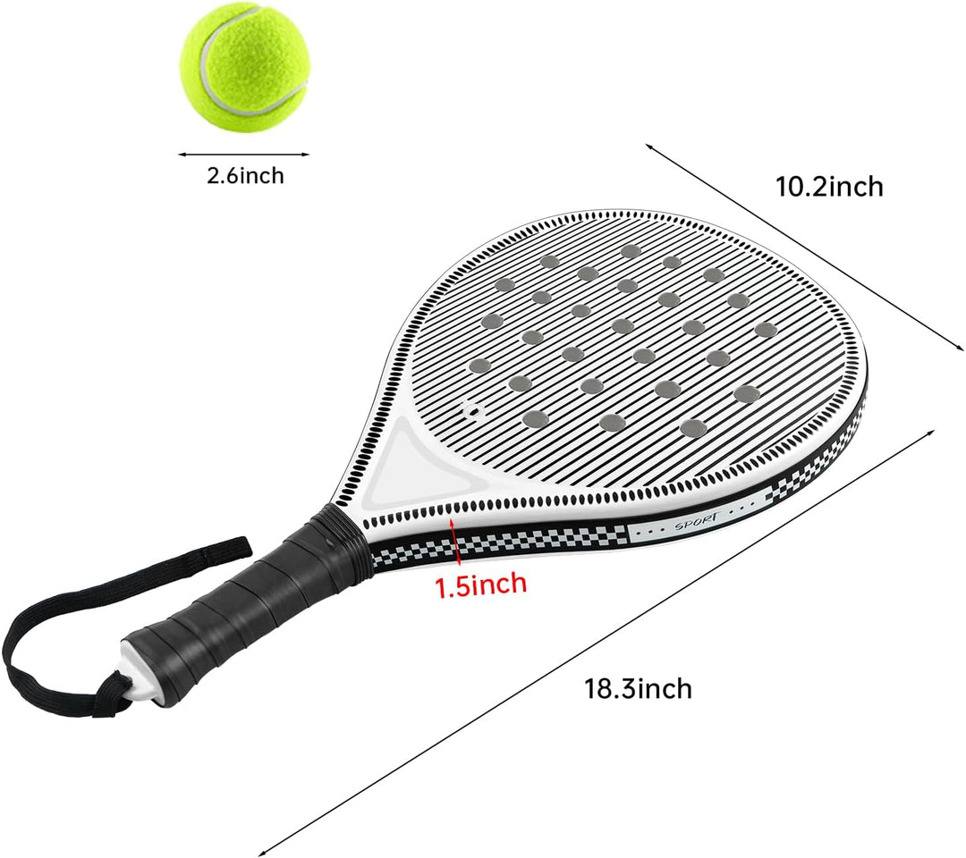 Padelracket 2er-Set mit ABS-Oberfläche und Eva-Schaumkern, für Erwachsene, inklusive Zwei Bällen und