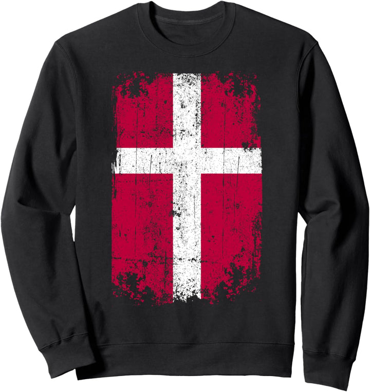 Länderflagge Souvenir Grunge Flagge Dänemark Sweatshirt