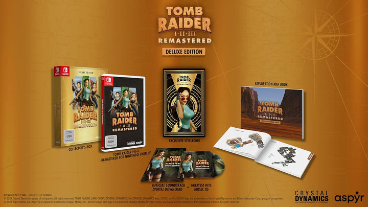 Tomb Raider 1-3 Remastered Starring Lara Croft Deluxe Edition - Switch Nintendo Switch Deluxe Editio