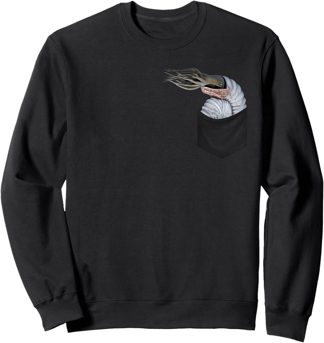 Ammonit in der Tasche, Ammonoide, Weichtiere, die auf der Brust schauen Sweatshirt