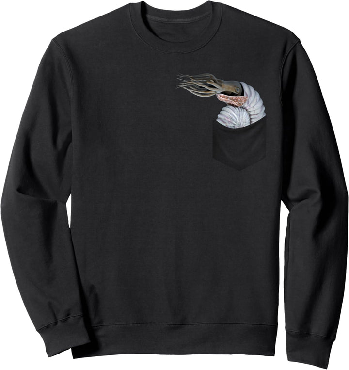Ammonit in der Tasche, Ammonoide, Weichtiere, die auf der Brust schauen Sweatshirt