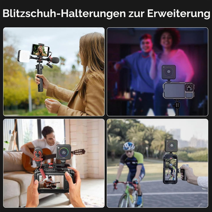 SMALLRIG RGB-Videoleuchte mit Integriertem 2500mAh-Akku, 108 RGB-Perlen Video Licht RGB mit 12 Licht