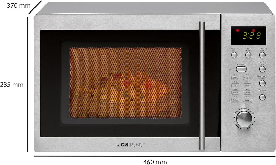 Clatronic® Mikrowelle mit Grill | 1000 Watt | platzsparende Mikrowelle Unterbau | 20L Garraum | Mikr