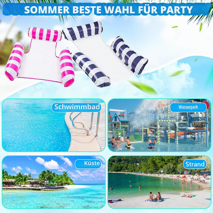 2 Stück Luftmatratze Pool Pool Spielzeug 4 In 1 Aufblasbare Wasserspielzeug Pool Zubehör Pool Aufbla