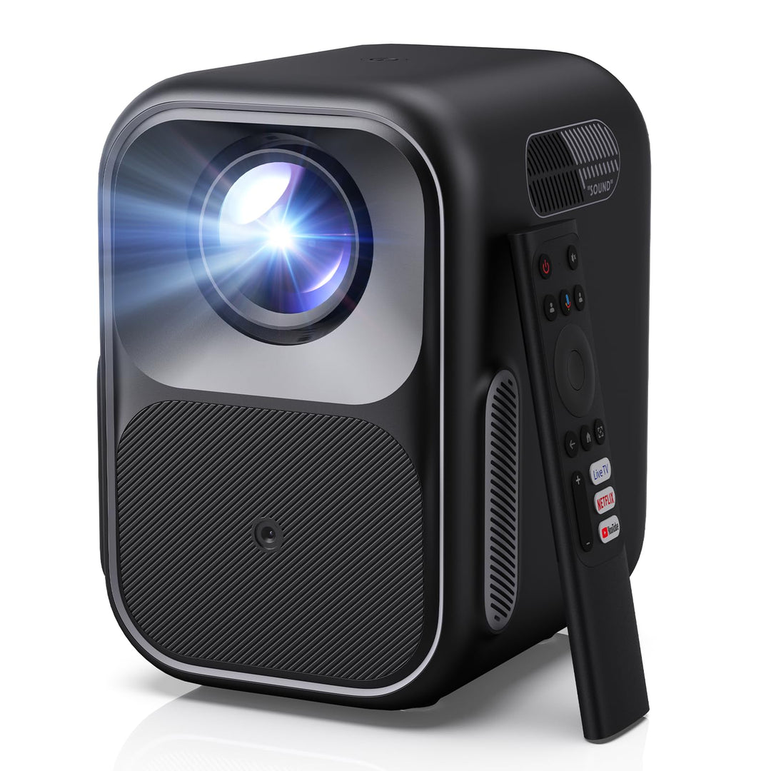 WEMAX Mini Beamer mit Google TV & Offizielles Netflix, Native 1080P Full HD Smart Projektor, 300 ISO