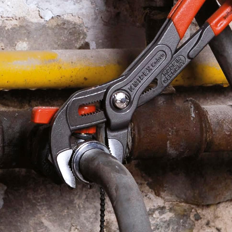 KNIPEX Cobra, Wasserpumpenzange | Rohrzange, gross, Chrom-Vanadium, atramentiert, 300 mm, 87 01 300