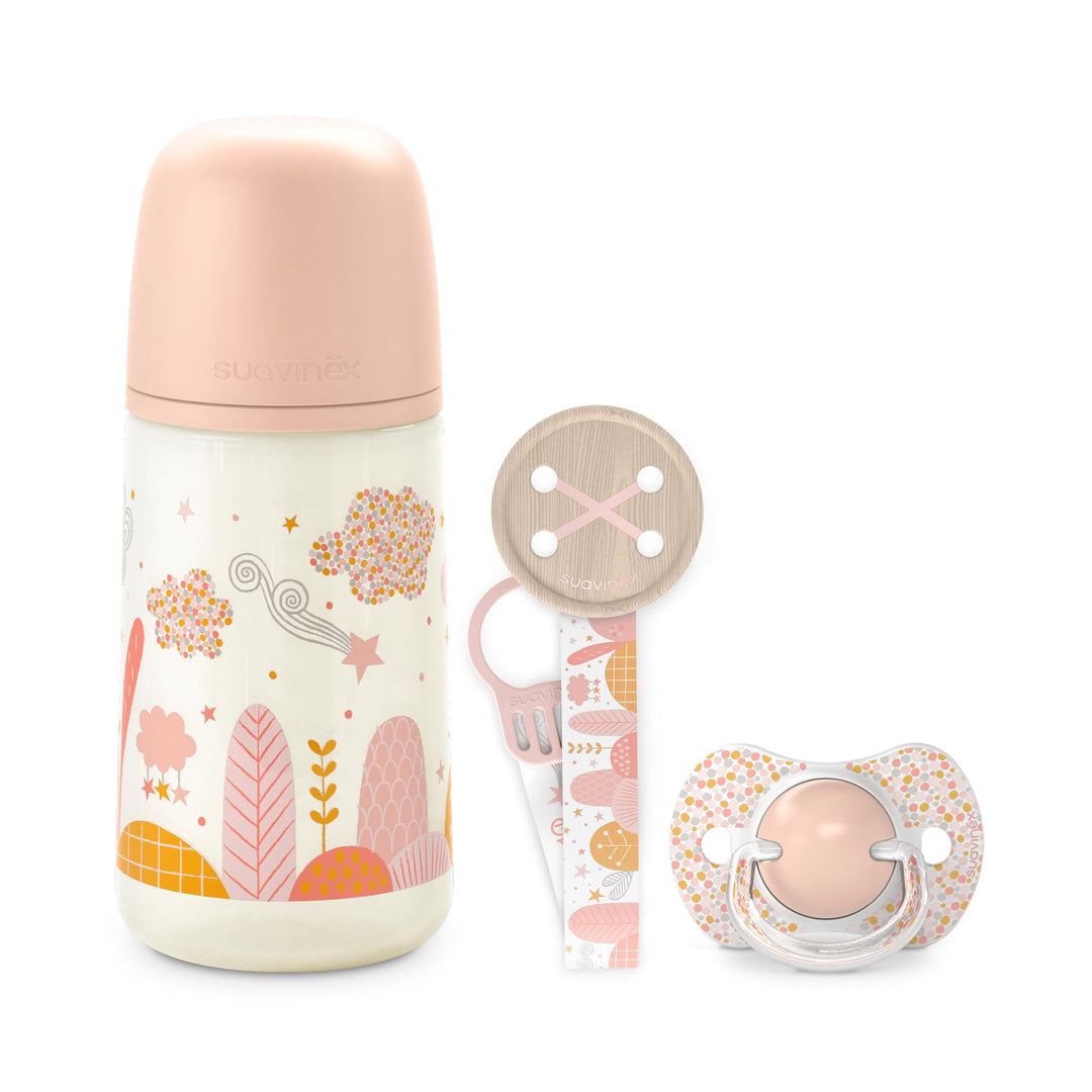 Suavinex, Pack für Neugeborene Sx Pro 0-6 Monate. Enthält: Anti-Kolik-Babyflasche 270 ml mittlerer N