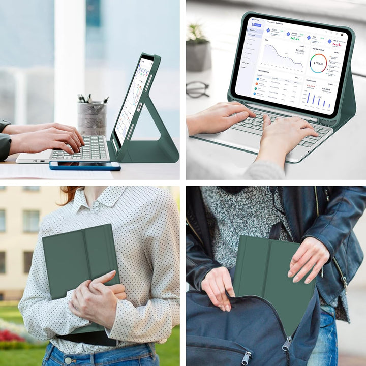 Hülle Beleuchtung Tastatur für iPad A16 11/10 Generation (2025/2022) 11/10.9 Zoll mit Trackpad, Kabe