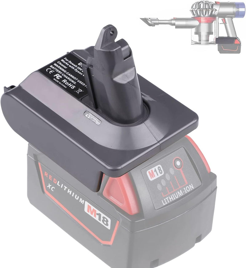 BTRUI Für Dyson V6 Milwaukee Batterieadapter, für Milwaukee M18 18 V Akku auf Dyson V6 SV03 SV04 SV0