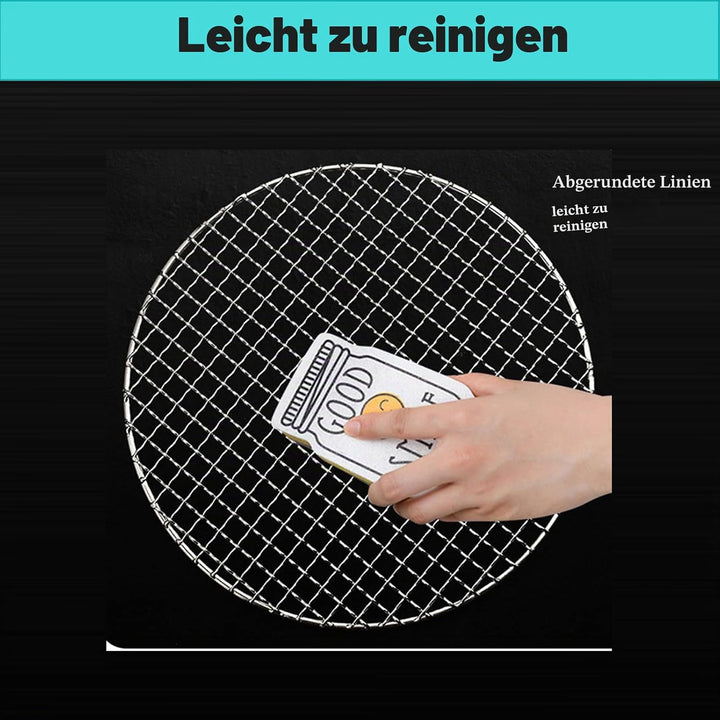 Runder Edelstahl-Grill, Braten-Mesh, 304 Grillrost Edelstahl, Grill-Aufsatz, Antihaft-Grilgitter, Ko