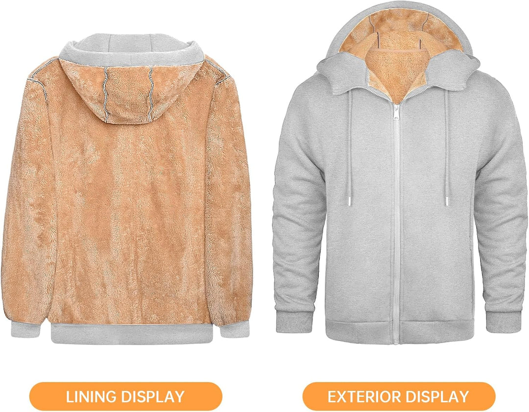 Xnova Sweatjacke Herren Fleecejacke Kapuzenpullover Zipper Hoodie Casual Bequemes und Warmes Übergan