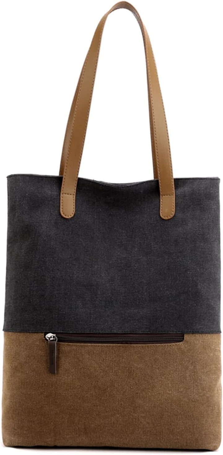 PORRASSO Damen Segeltuch Handtasche Rucksack Frauen Schultertasche Shopper Tasche Hobotasche für Sch