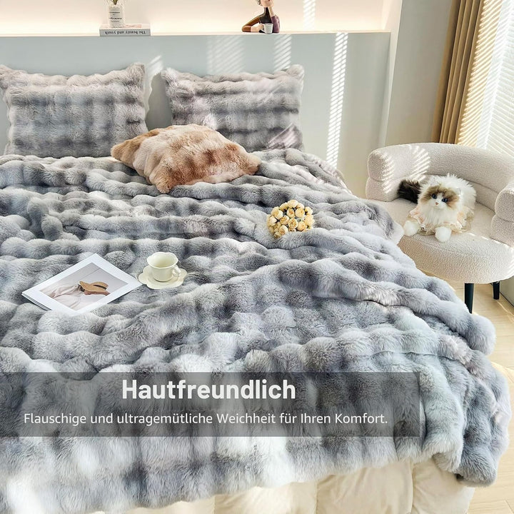 Kuscheldecke Kaninchen Plüsch Decke Super Soft Wohndecke Dick 1000 G/M² Flanell Decke Warme Überwurf