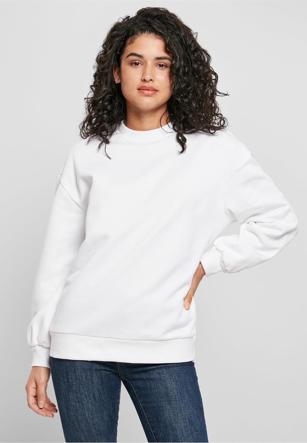 Urban Classics Damen Oversized Sweatshirt aus Bio-Baumwolle, Crew Neck Pullover aus Organic Cotton,