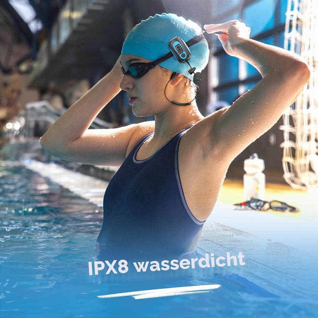AGPTEK IPX8 Wasserdicht MP3 Player, 8GB HiFi MP3 Musik Player zum Schwimmen und Laufen, mit wasserdi