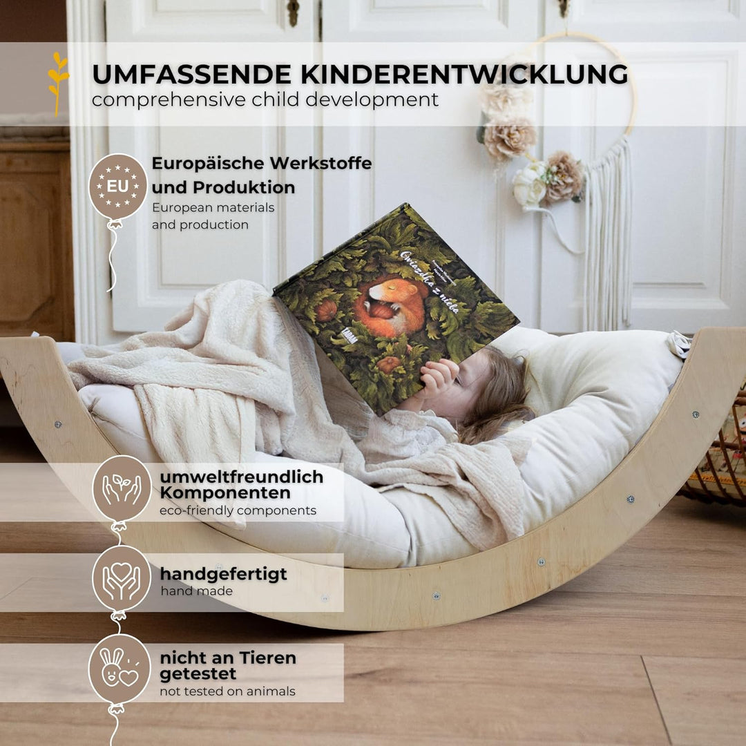 MAMOI® Klettergerüst Kletterdreieck Indoor 4 in 1 Set. Montessori Kletterbogen mit Kissen, Indoor Sp
