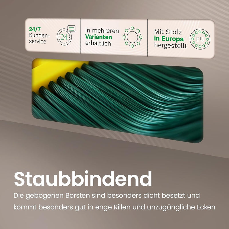 Novaliv Krallenbesen Set 40 cm Kunststoff mit Stiel Schneebesen Kratzbesen Rasenbesen Besen für drau