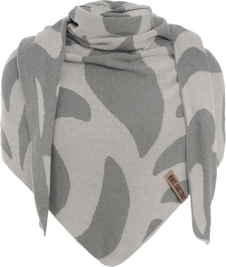 KNIT FACTORY - Leaf Dreieckstuch - Sommerschal - Fein Gestrickter Damen Schal - Umschlagtücher für d