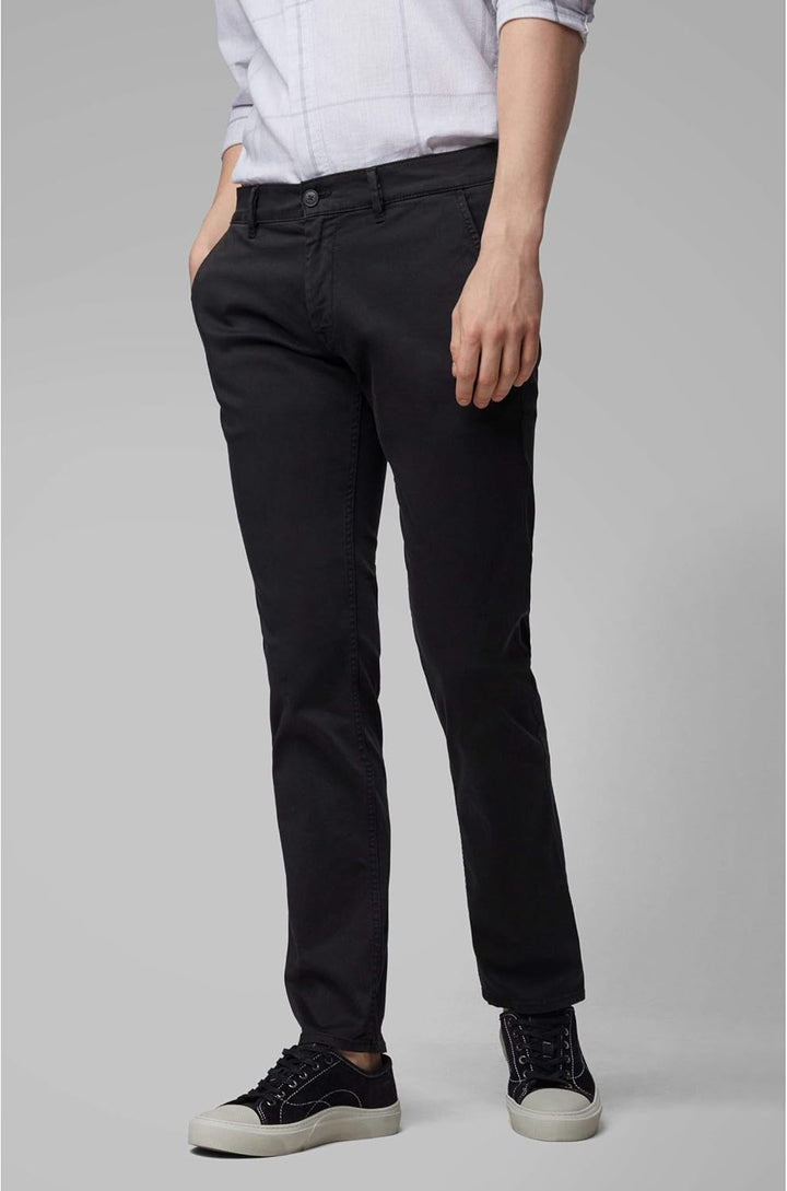 BOSS Herren Schino-Slim D Slim-Fit Hose aus elastischem Baumwoll-Satin 34 Black001, 34 Black001