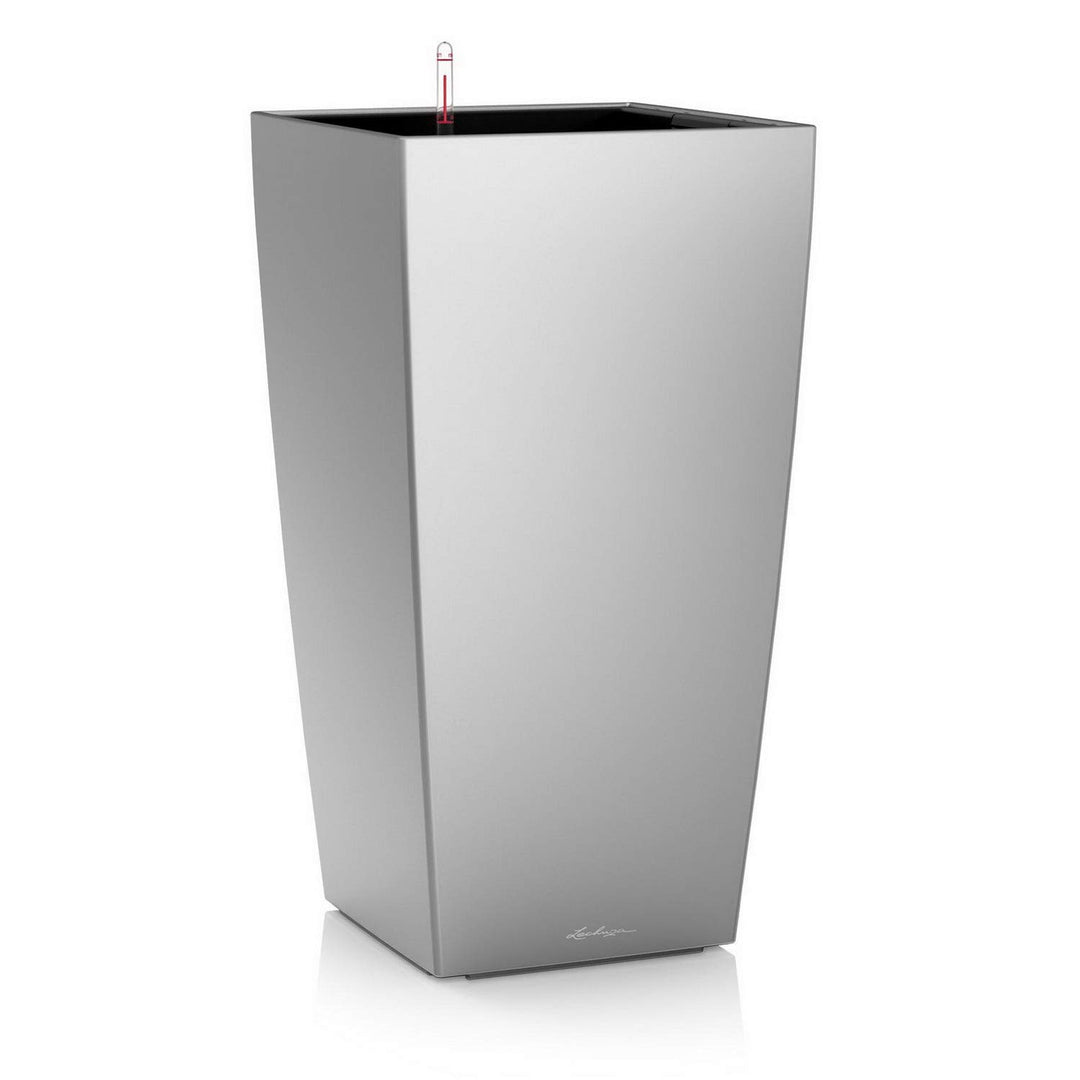 LECHUZA CUBICO Premium 30 silber metallic 18185 29.5x29.5x56.5 cm Silber Metallic, 29.5x29.5x56.5 cm