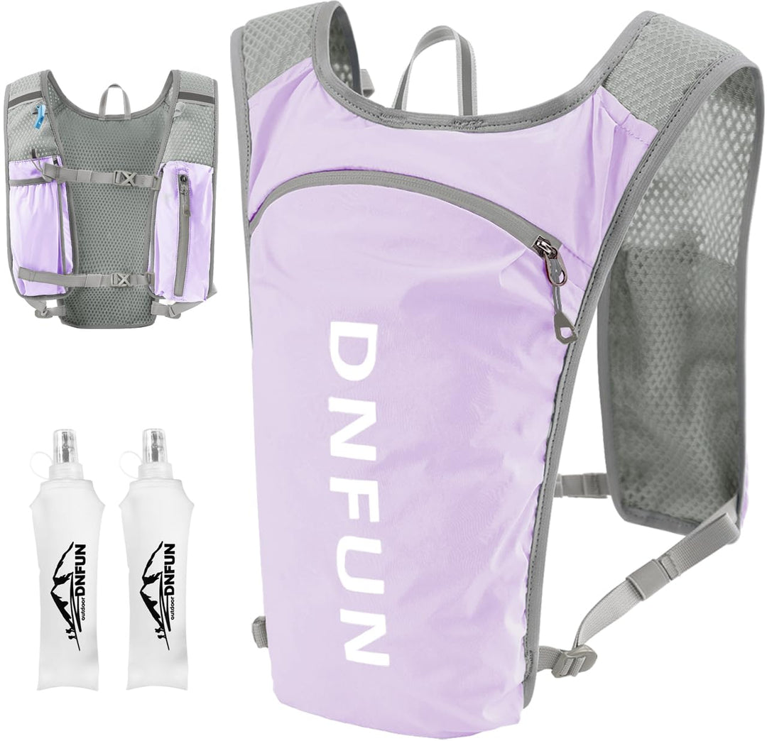 DNFUN Laufweste Damen Herren,verstellbare Trinkweste mit 1.5L Trinkflasche,5L Running Vest Trinkruck