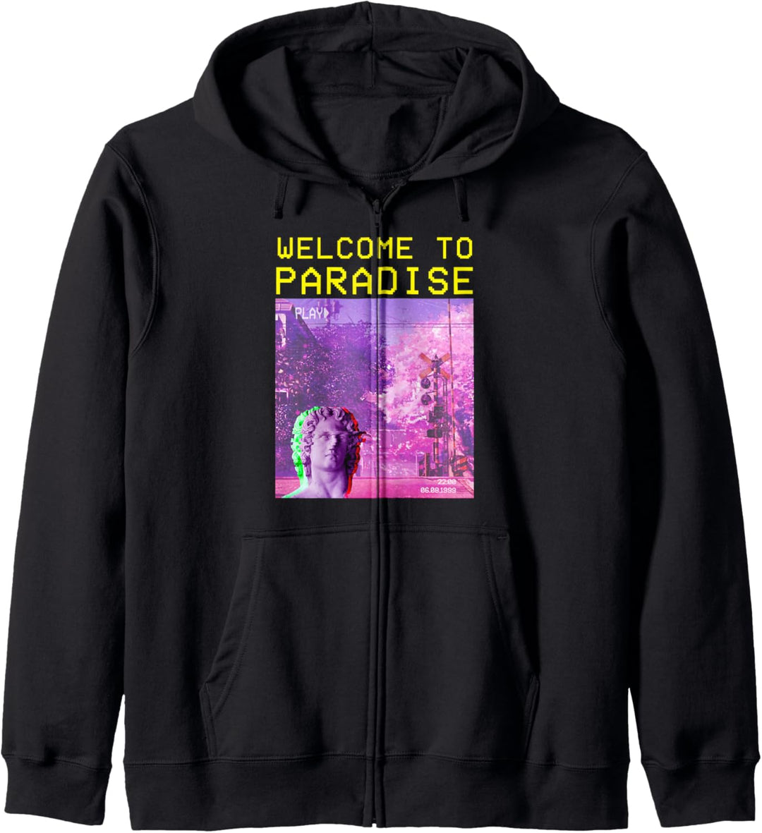 Welcome to Paradise Retro Ästhetisches Vaporwave Meme Design Kapuzenjacke