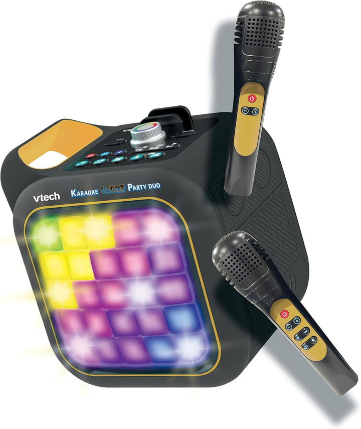 VTech Karaoke Light Party Duo Golden Edition, leistungsstarker Lautsprecher, Karaoke, tragbar, mit B