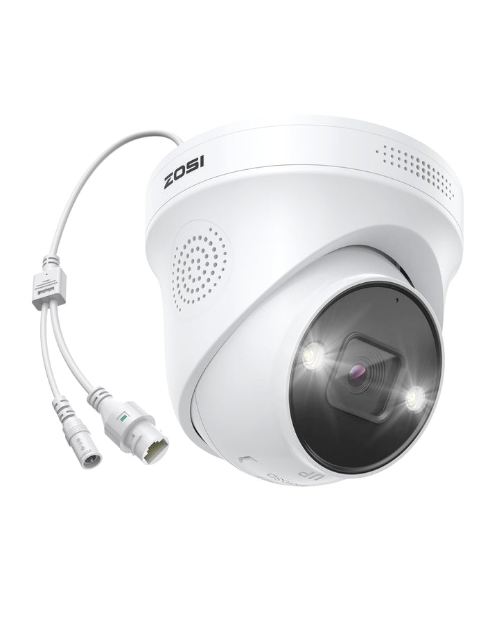 ZOSI 4K PoE Überwachungskamera Aussen mit Personen- und Autoerkennung, 8MP IP Dome Kamera mit 2 Wege
